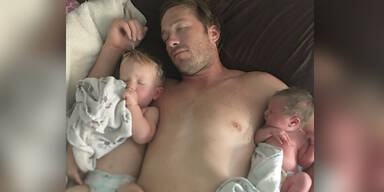 Bode Miller mit seinen Babys