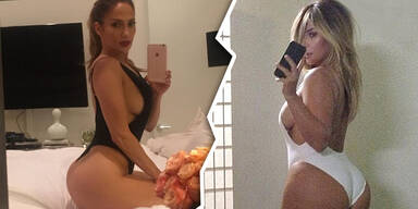 Jennifer Lopez vs. Kim Kardashian Belfie