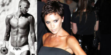 Victoria und David Beckham: Armani-Models