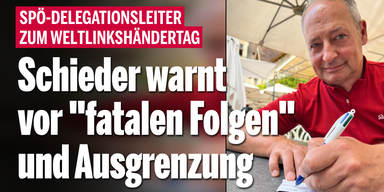 Weltlinkshändertag: Schieder warnt vor 