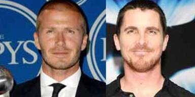 Wie Brüder: David Beckham und Christian Bale KON