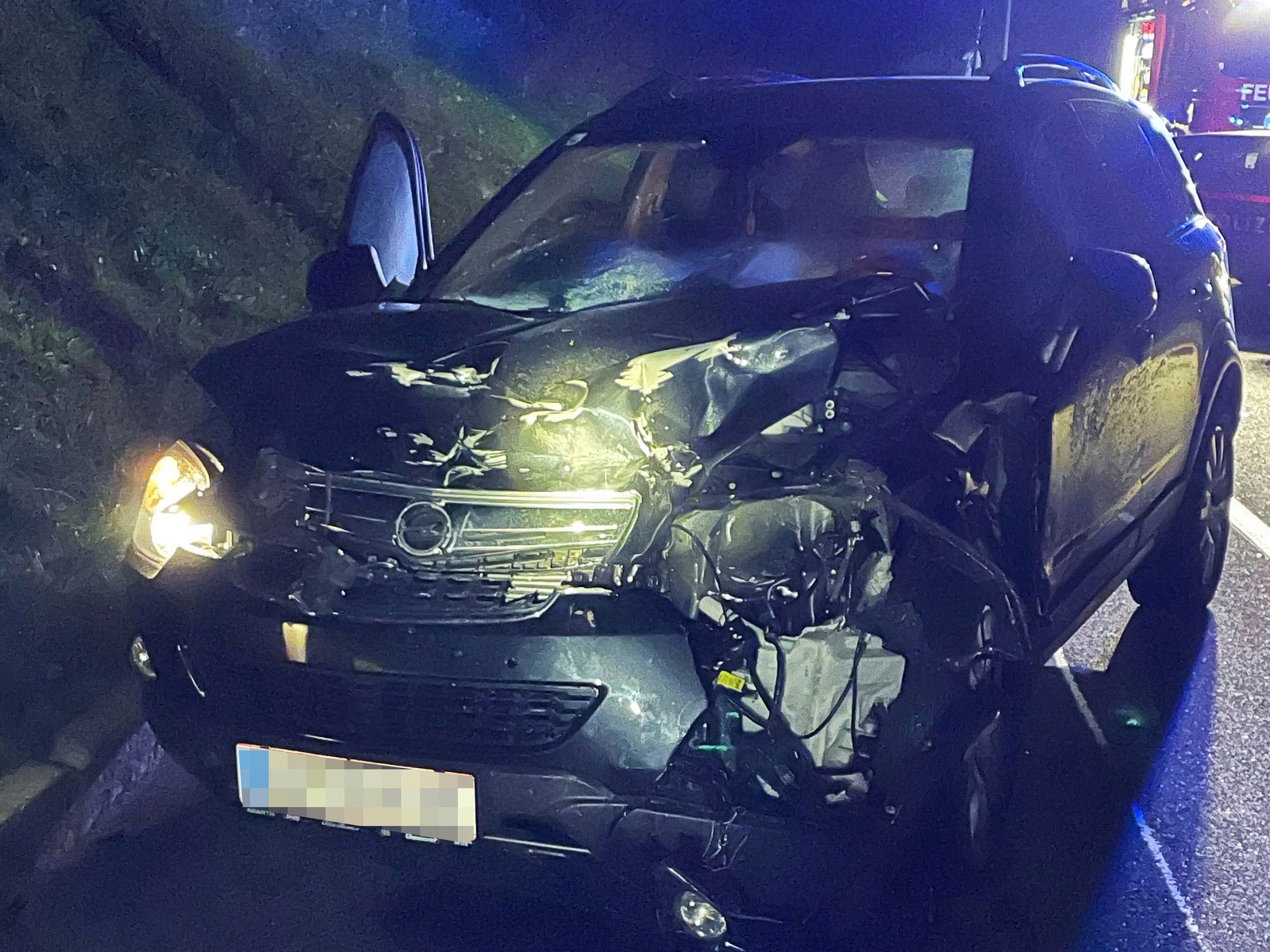 Hirsch landete in einem Auto: Zwei Verletzte bei Kössen