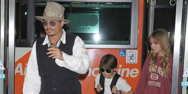 Johnny Depp mit Sohn Jack und Tochter Lily
