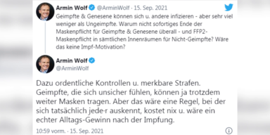 Twitterpost Armin Wolf