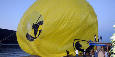 Notlandung  mit Heißluftballon