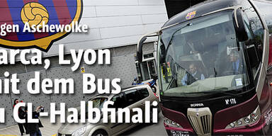 Barca, Lyon mit dem Bus zu CL-Halbfinali