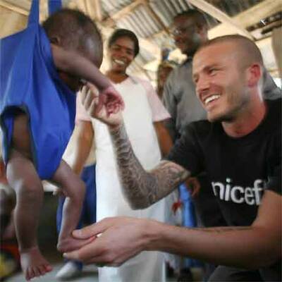 Beckham bei Kinds in Sierra Leone