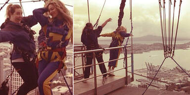 Beyoncé Knowles: Sprung von Auckland Sky Tower