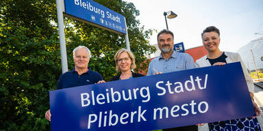 Kopie von Gewessler zeigt: Bleiburg Stad und Pliberk mesto