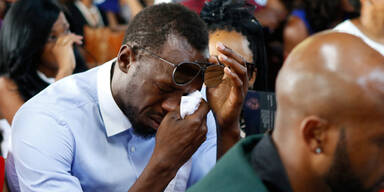 Bolt bei Begräbnis in Tränen aufgelöst