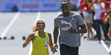 Bolt lief mit Paralympics-Star