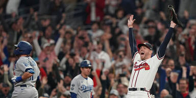 Freddie Freeman (Atlanta Braves) feiert den Einzug in die World Series