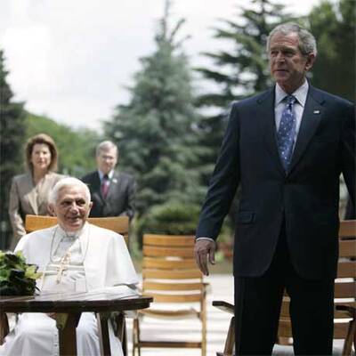George Bush auf Abschiedsbesuch beim Papst