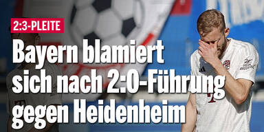 Bayern blamiert sich nach 2:0-Führung gegen Heidenheim