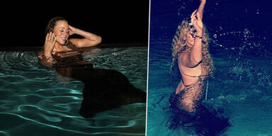 Mariah Carey springt Meerjungfrau