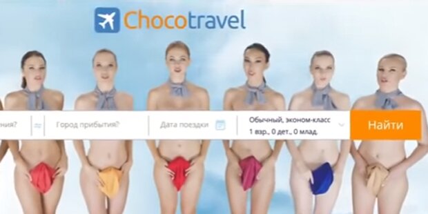 Reiseportal wirbt mit nackten Stewardessen