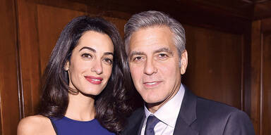 Amal und Clooney am Filmset