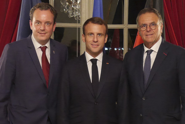 Emmanuel Macron, Michael Mack, Roland Mack 