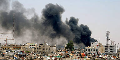 Rauch über Damaskus/Syrien