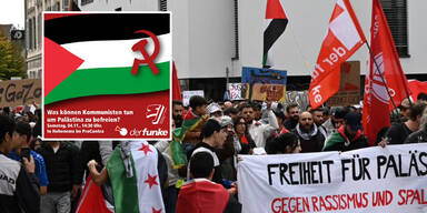 Sozialistische Jugend mit Kampfaufruf für Palästina