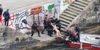Polizei fischt Nackten aus Donaukanal