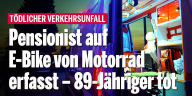 Pensionist auf E-Bike von Motorrad erfasst – 89-Jähriger tot