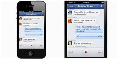 Facebook-App überträgt Sprachnachrichten