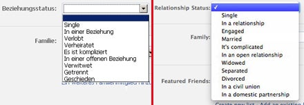 Facebook führt neue Beziehungsstatus ein