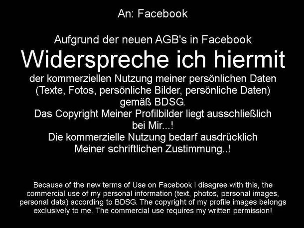 AGB-Widerspruch bei Facebook ist nur Fake