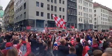Kroatische Fans nehmen Wien ein