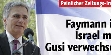 Faymann in Israel mit Gusi verwechselt