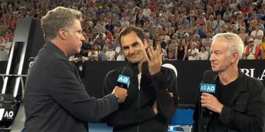 US-Star Will Ferrell scherzt mit Federer