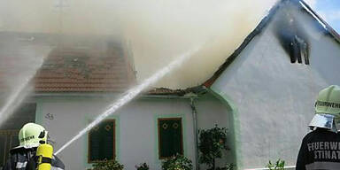 Brand auf Bauernhof im Burgenland
