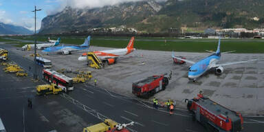 Feuerwehr-Einsatz am Flughafen Innsbruck