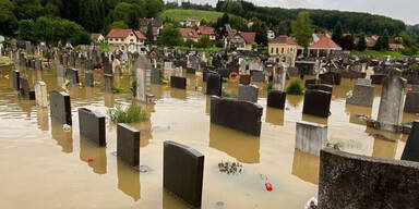 Friedhof in Eibiswald überschwemmt