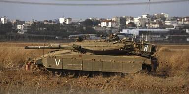 Israelischer Panzer an der Grenze zu Gaza
