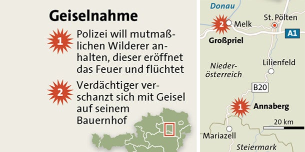 Wilderer tötet vier Menschen im Bezirk Melk