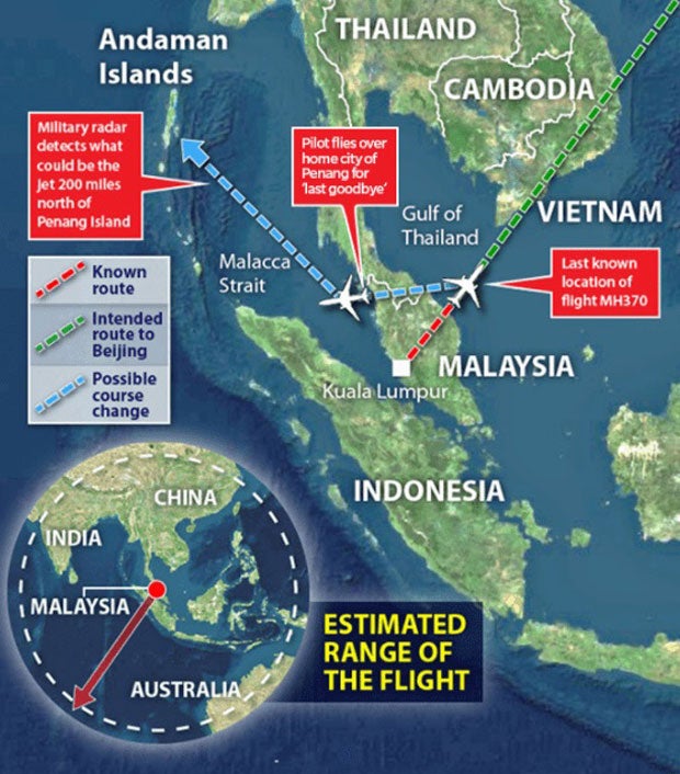 Karte zeigt: Hier soll Maschine von Geisterflug MH370 abgestürzt sein
