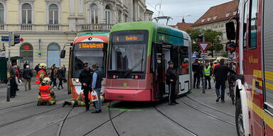 Straßenbahn-Crash in Graz: 15 Verletzte