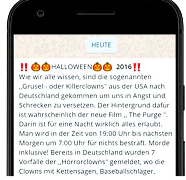 Ketten-SMS warnt vor