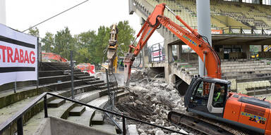 Hanappi-Stadion: Abriss hat begonnen