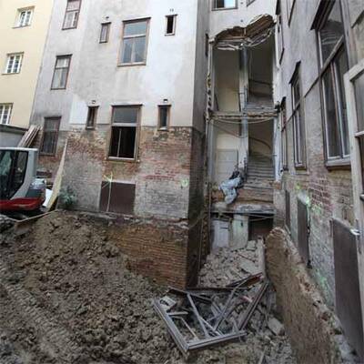 Stiegenhaus in Wien eingestürzt