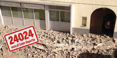 Wien: Hausdach stürzt auf die Straße