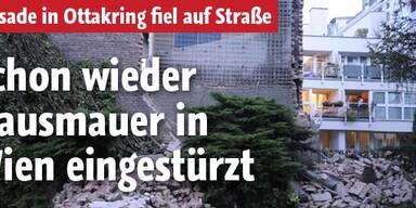Wieder Hausmauer in Wien eingestürzt