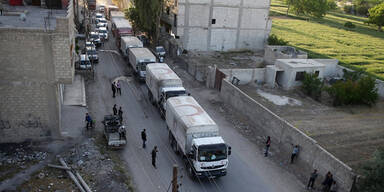 Größte Hilfslieferung in Syrien angekommen