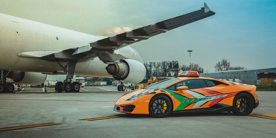 580-PS-Lamborghini als Flughafen-Fahrzeug