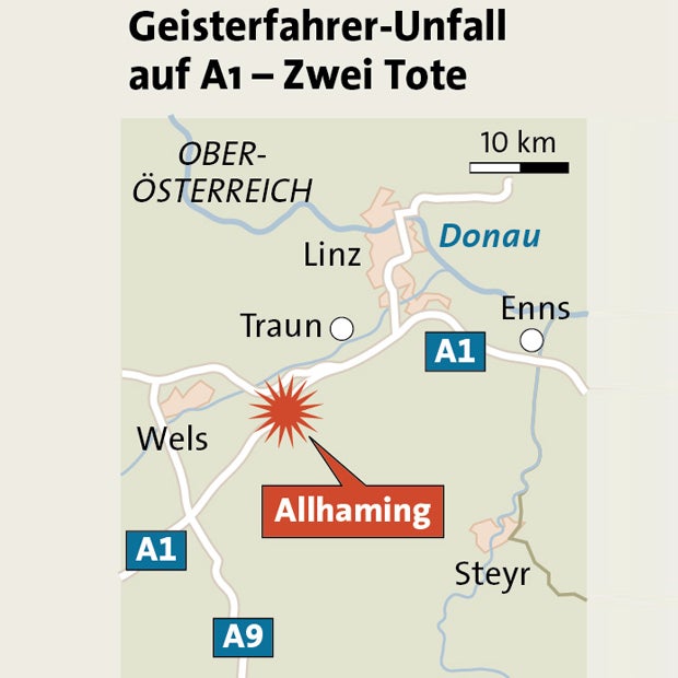 Geisterfahrerunfall auf A1: Zwei Kinder tot