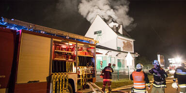 Lagerhaus in Flammen