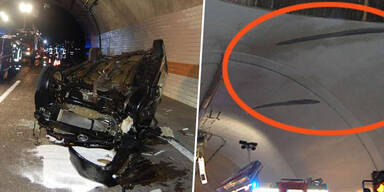 Irrer Looping-Crash in Autobahntunnel