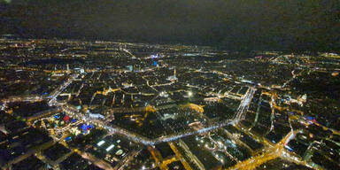 Spektakuläre Luft-Aufnahmen zeigen Lichtermeer in Wien